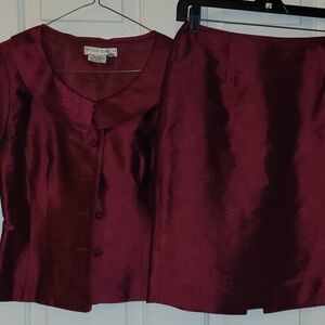 Maggy London Deep Red Pencil Skirt Set